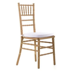 Gold Tiffany Chair With White Cushion