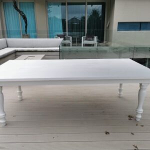 12 Seater White High Gloss Table 2.4m x 1.2m