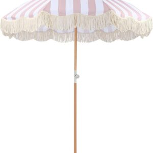 Pink Candy Striped Umbrella