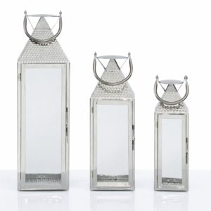 3 Piece Silver Lantern