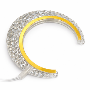 Clear & Gold Crescent Moon LED Light